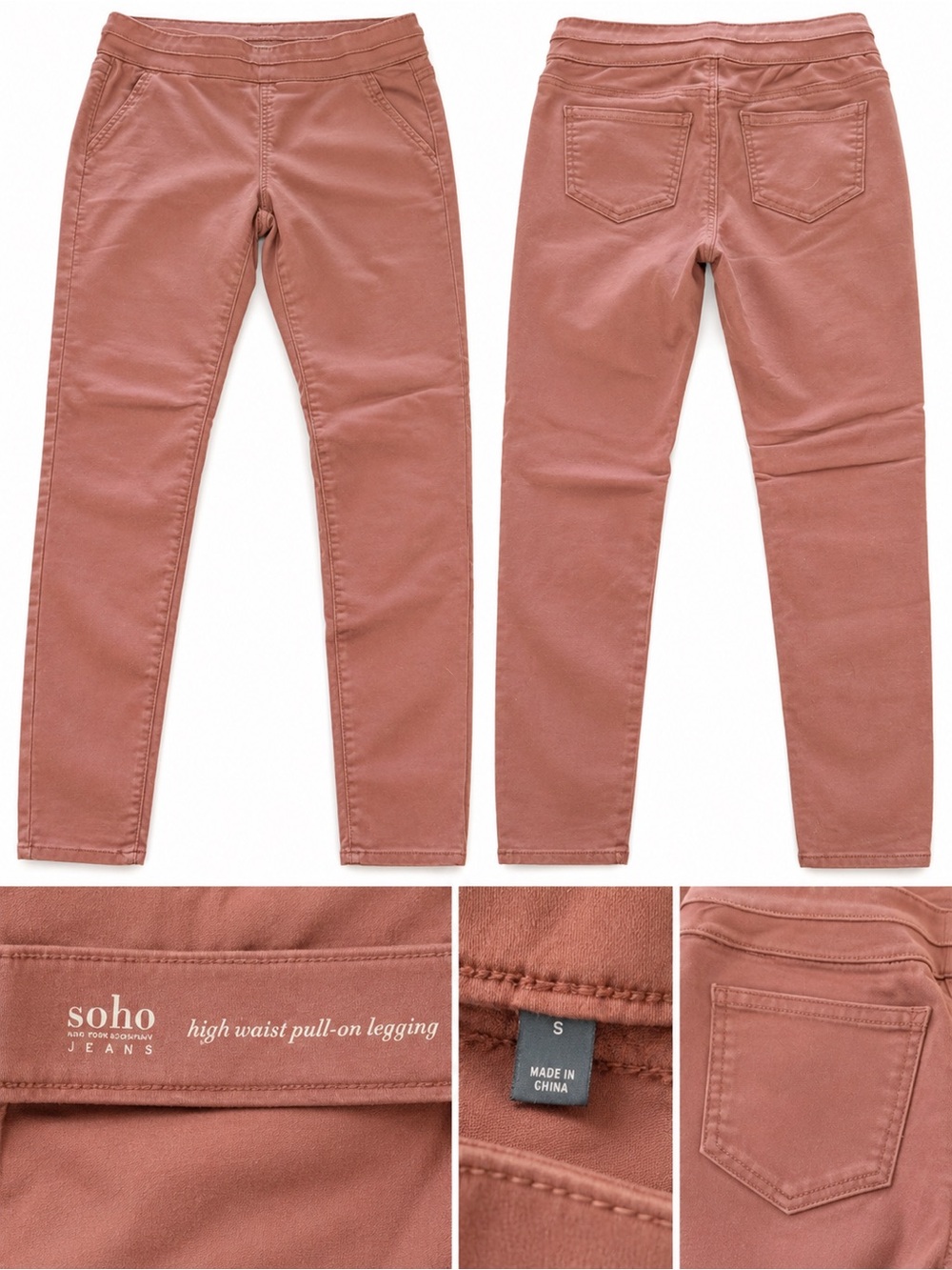 New York & Company Rose Brown High-Waist Pull-On Jeggings